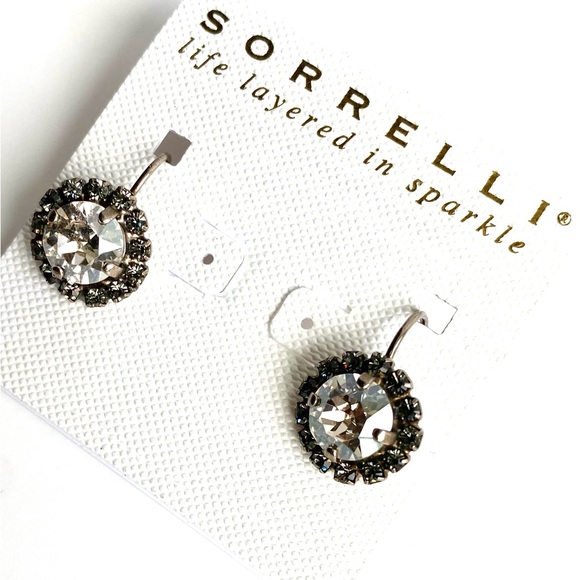 Sorrelli Crystal Rock Halo Drop Earrings NWT - Picture 2 of 8